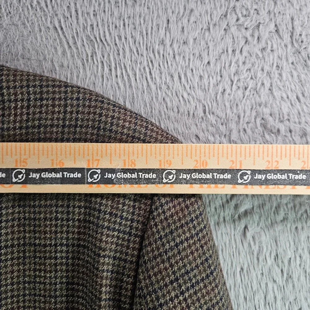 Lauren Ralph Lauren Mens 44L Wool Houndstooth‎ Sport Coat Blazer Brown